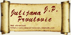 Julijana Prvulović vizit kartica